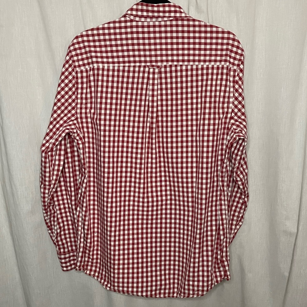 Bass Red & White Checked 100% Cotton Button-Up Long Sleeve Shirt RN 69426 - Picture 2 of 14